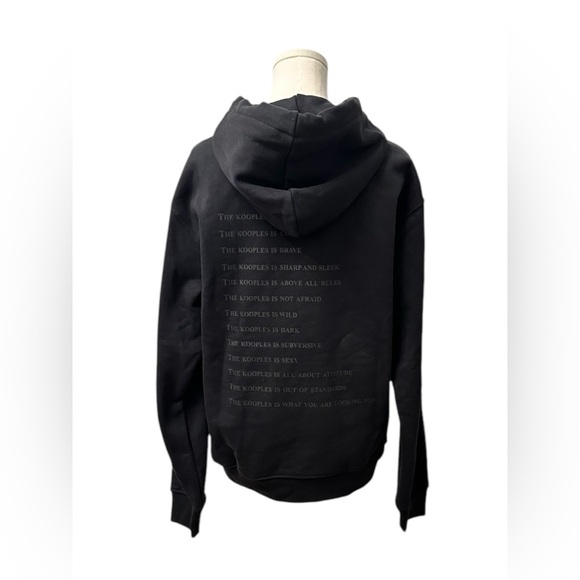 The Kooples BLACK AND LEOPARD PRINT WHAT IS SWEATSHIRT Unisex Medium $220 MSRP - Picture 2 of 5